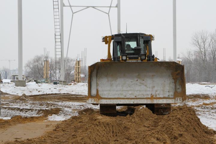 Земляные работы-компания Техоптимум.
Бульдозер CAT D6R XL компании Техоптимум.